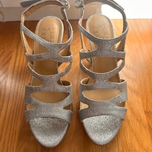 Naturalizer Silver Strappy Sandals
